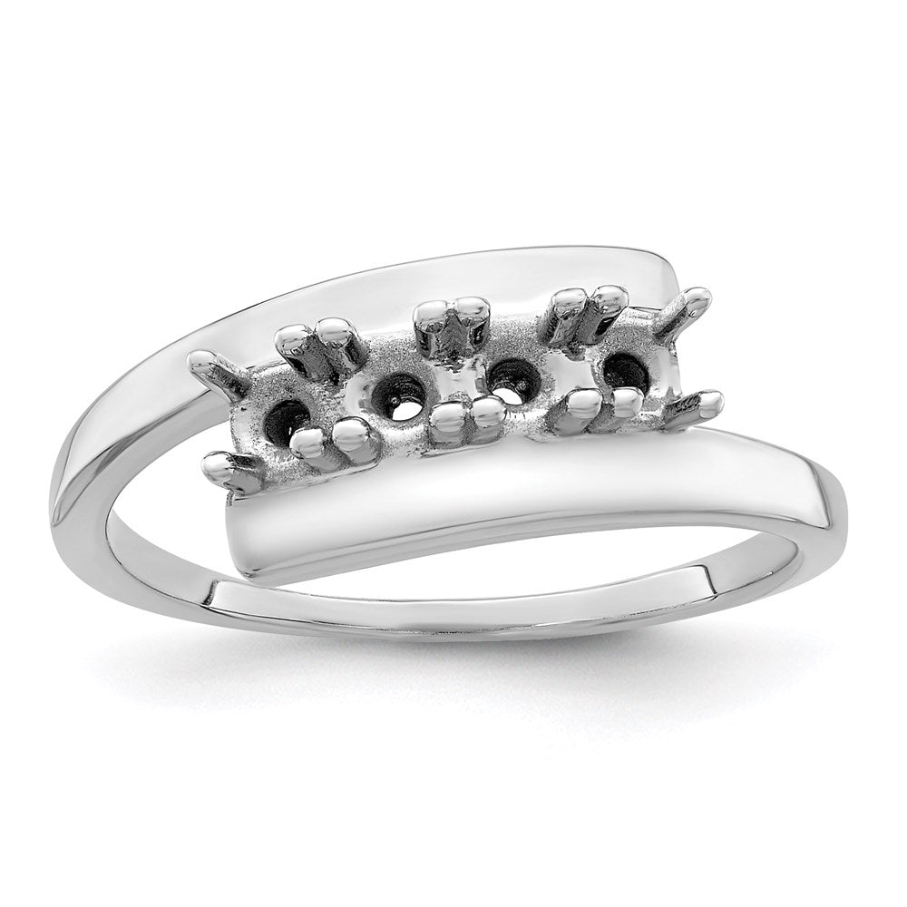 Sterling Silver Rhodium-plated Synthetic 4 Stone Mother's Ring