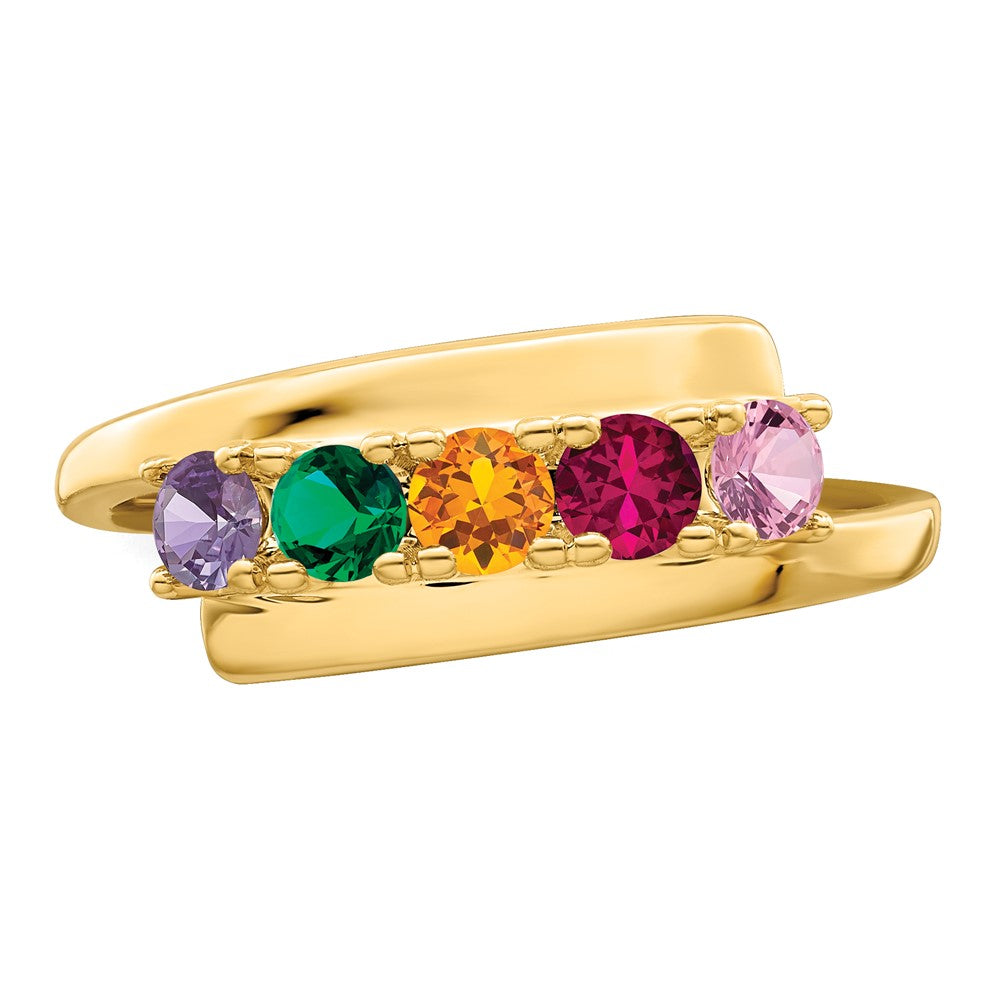 14k Synthetic Family Jewelry Ring