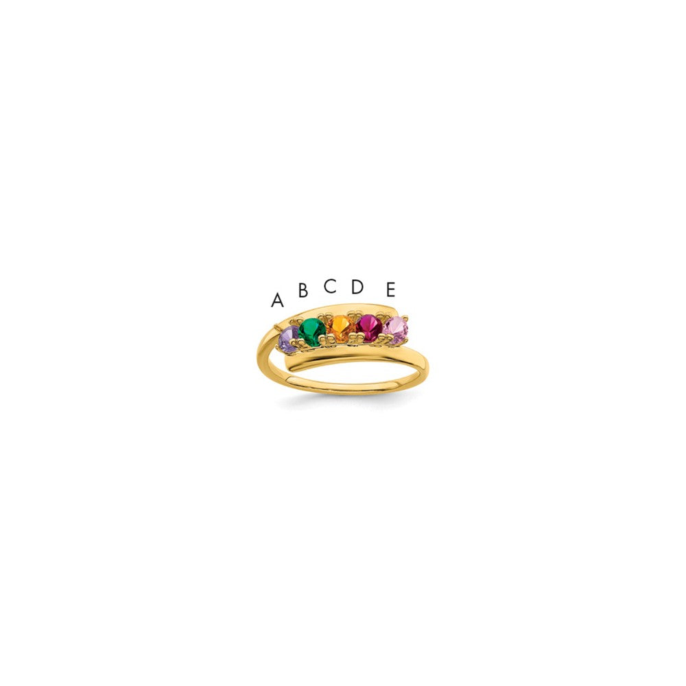 14k Synthetic Family Jewelry Ring
