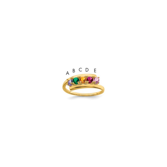 14k Synthetic Family Jewelry Ring