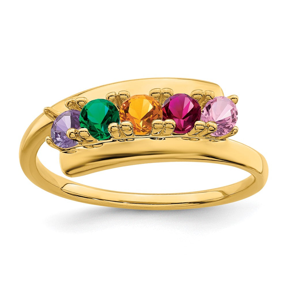 14k Synthetic Family Jewelry Ring