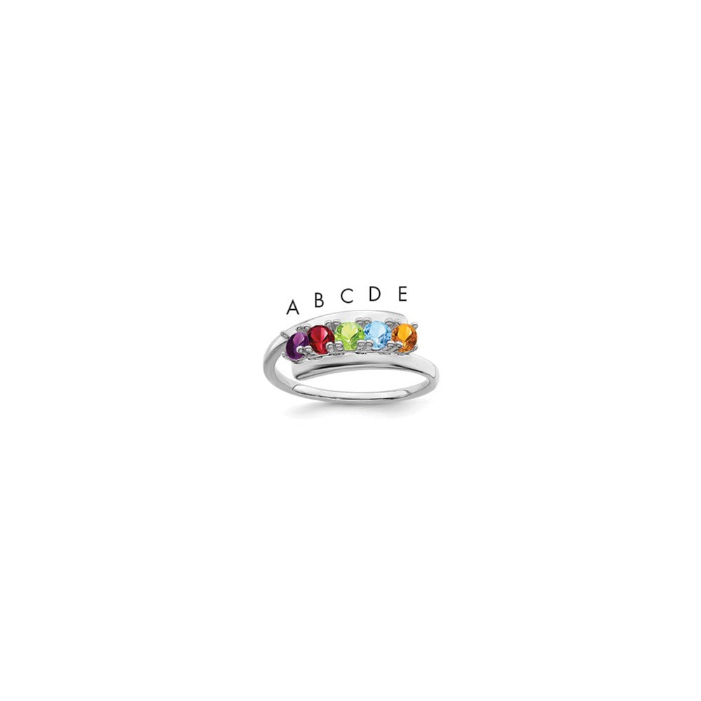 Sterling Silver Rhodium-plated Family Jewelry Ring
