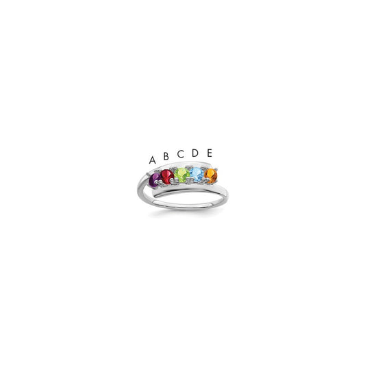 Sterling Silver Rhodium-plated Family Jewelry Ring