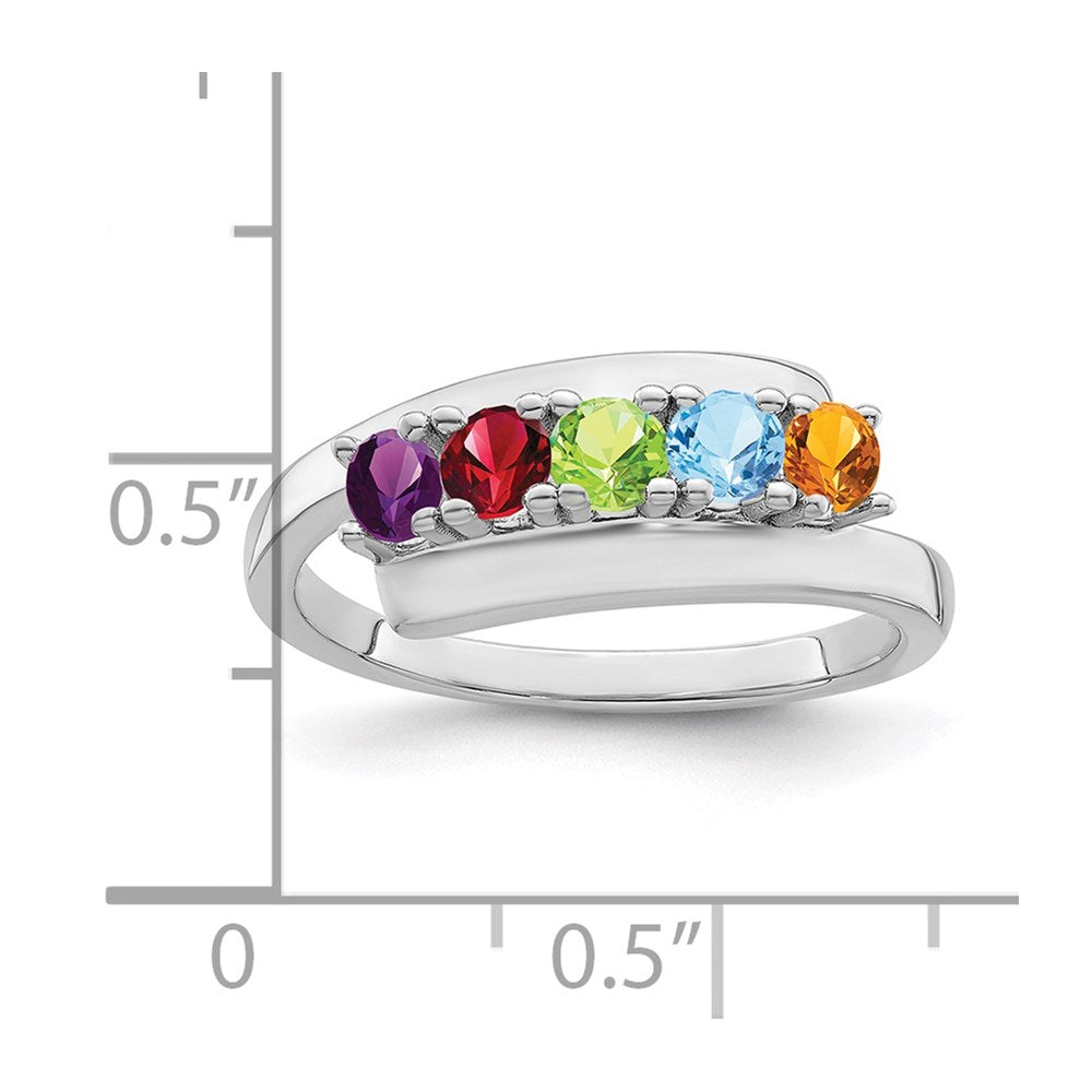 Sterling Silver Rhodium-plated Family Jewelry Ring