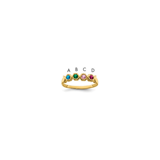 14k Genuine 4 Stone Mother's Ring