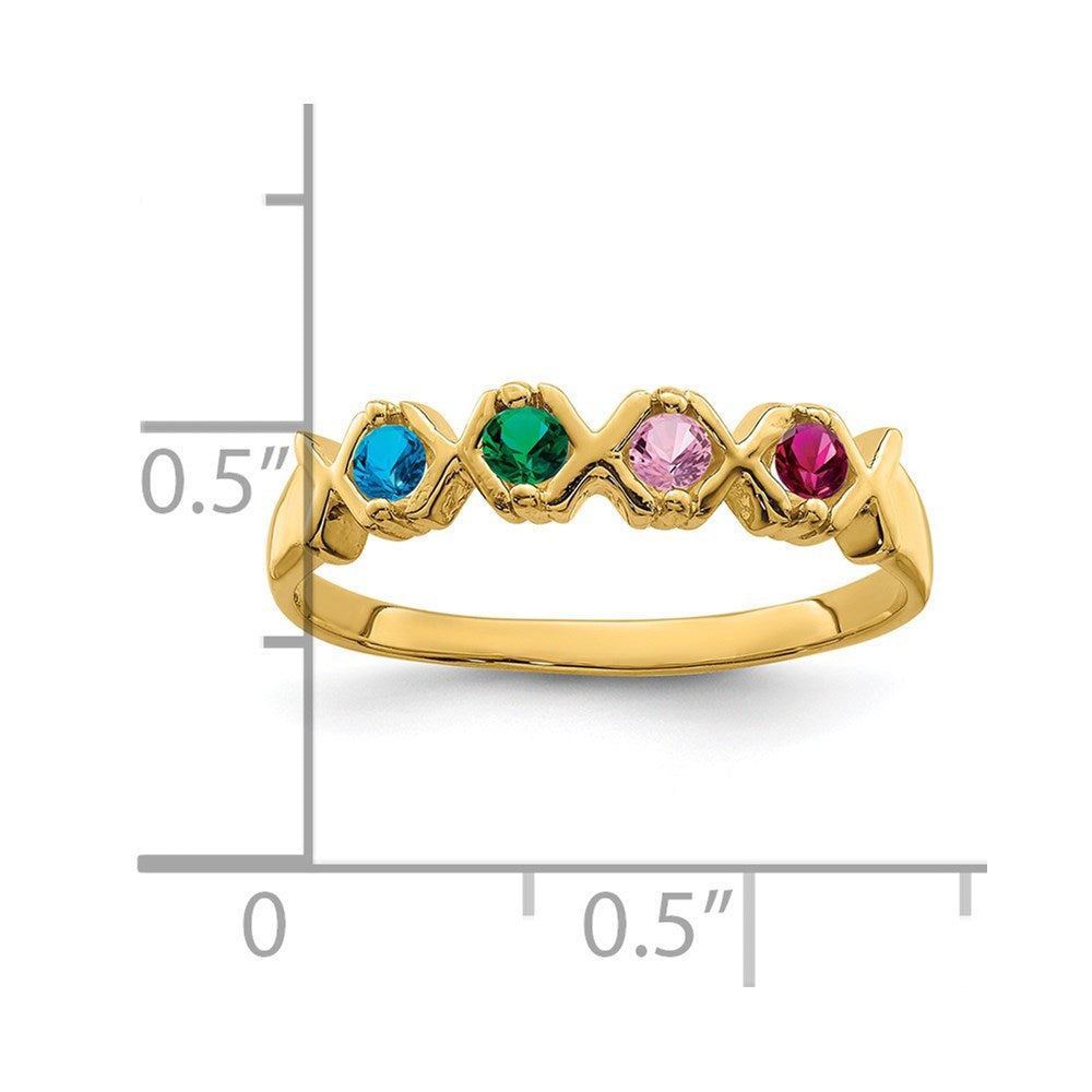 14k Synthetic Family Jewelry Ring