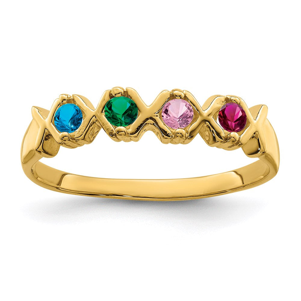 14k Synthetic Family Jewelry Ring