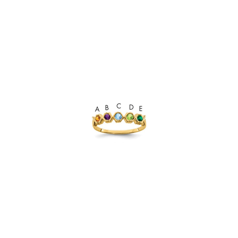 14k Synthetic Family Jewelry Ring