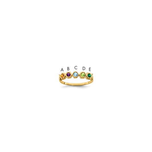 14k Synthetic Family Jewelry Ring