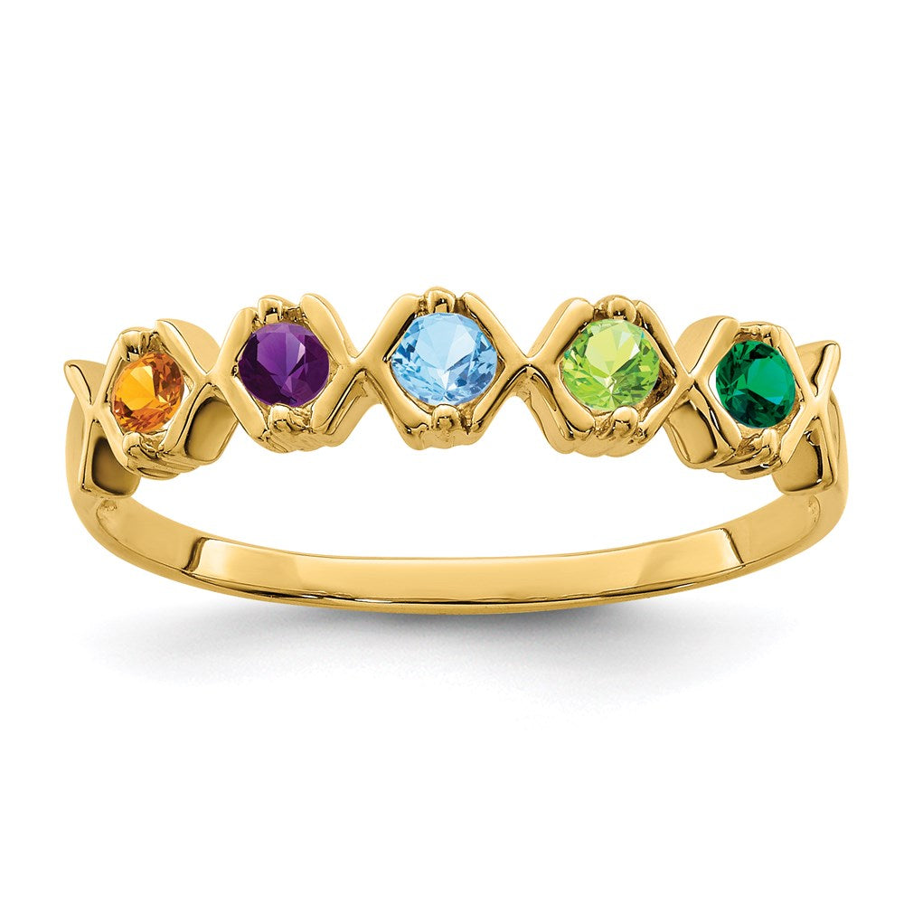 14k Synthetic Family Jewelry Ring