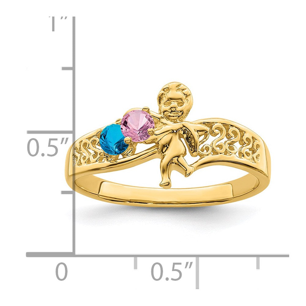 14k Synthetic Family Jewelry Ring
