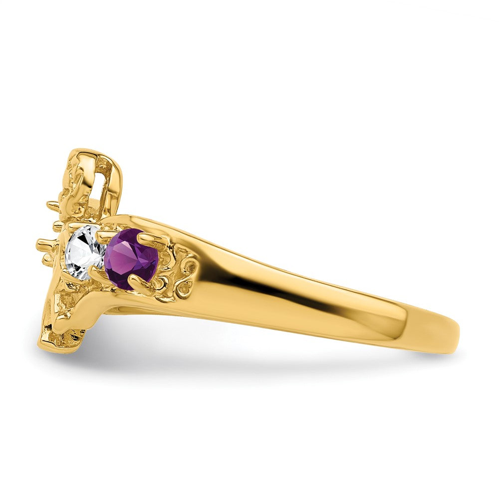 14k Yellow Gold Genuine 4 Stone Mother's Ring