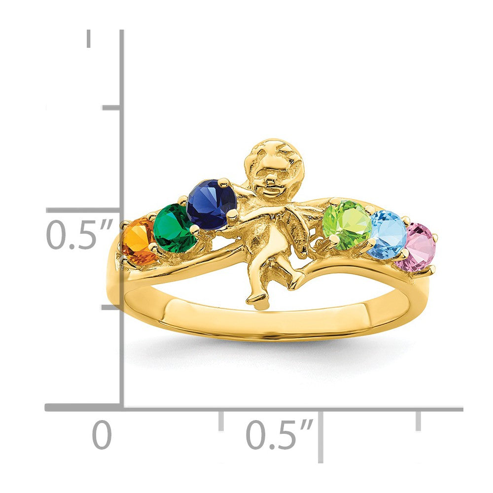 14k 2.5mm Synthetic Family Jewelry Ring
