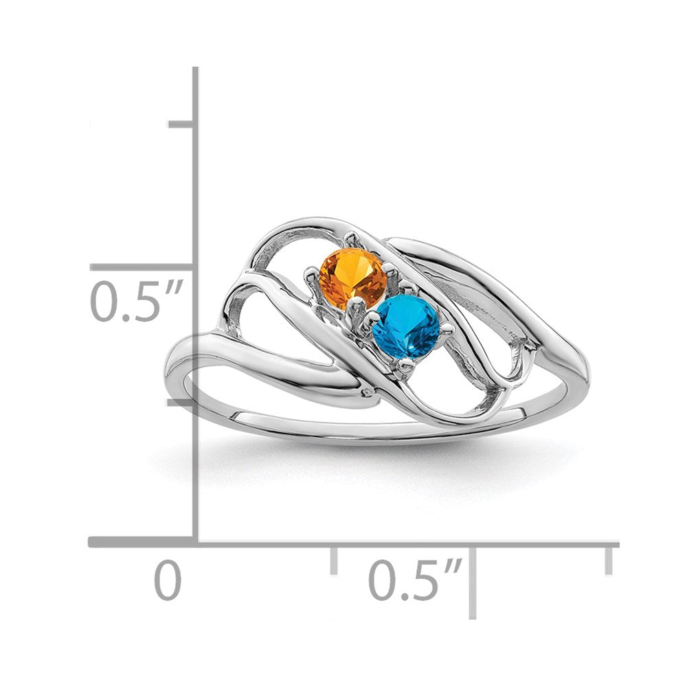 14k White Gold Genuine Family Jewelry Ring