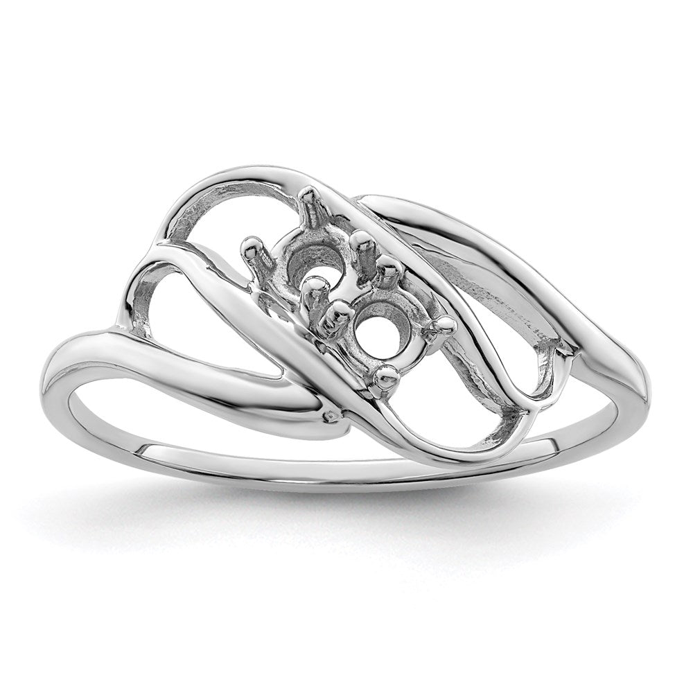 Sterling Silver Rhodium-plated Synthetic 2 Stone Mother's Ring