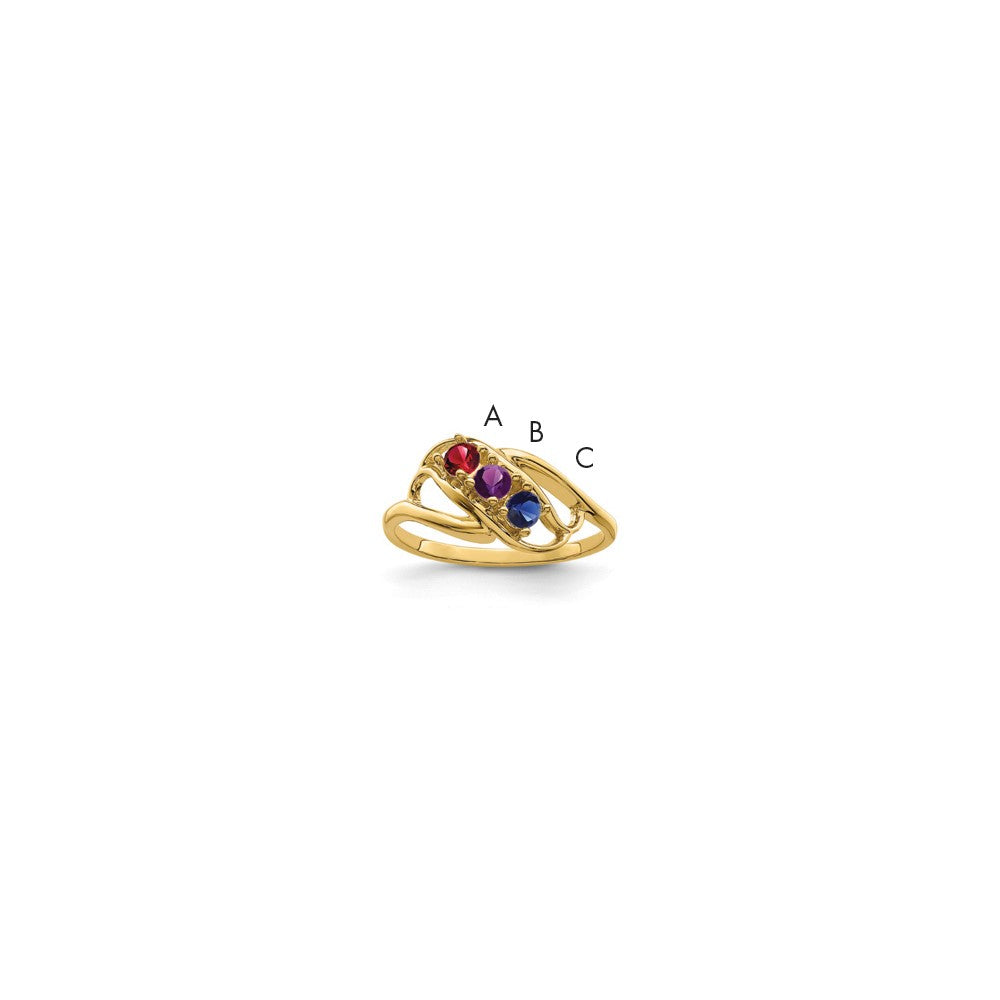 14k Synthetic Family Jewelry Ring