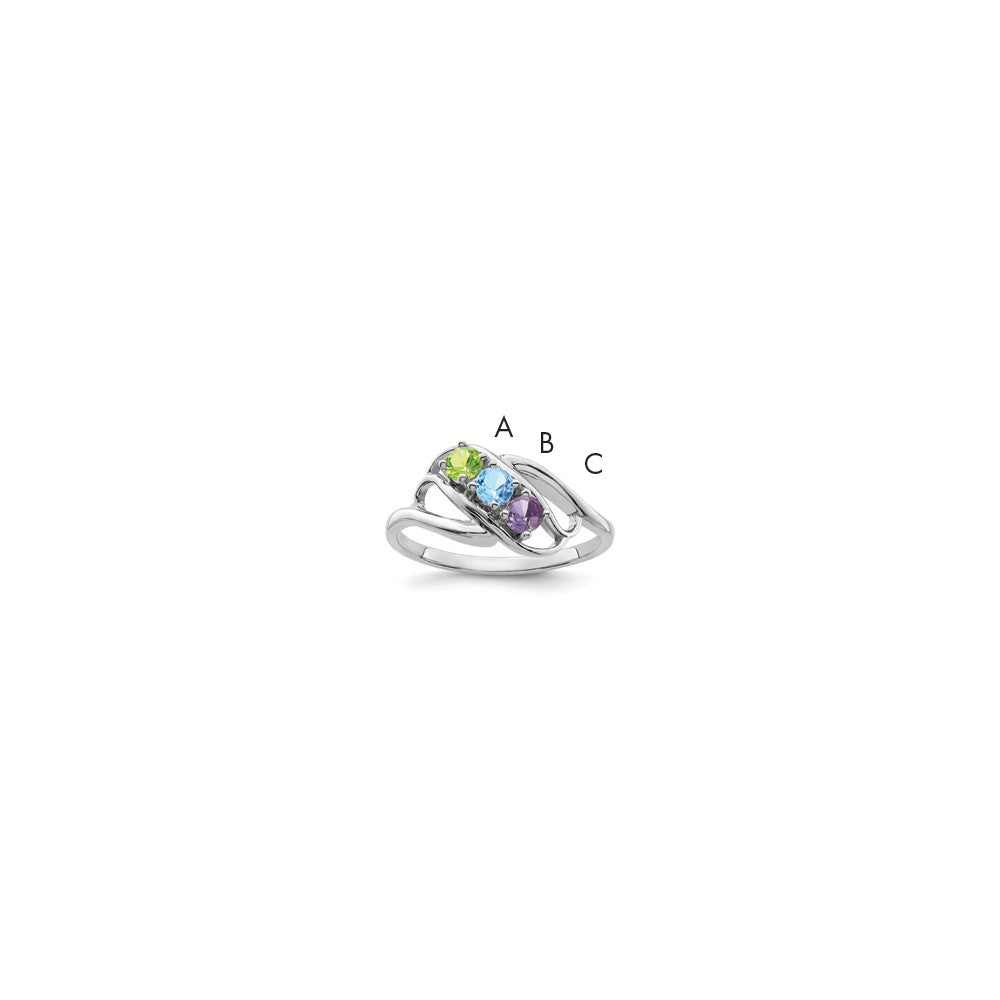 14k White Gold 2.5mm Synthetic Family Jewelry Ring