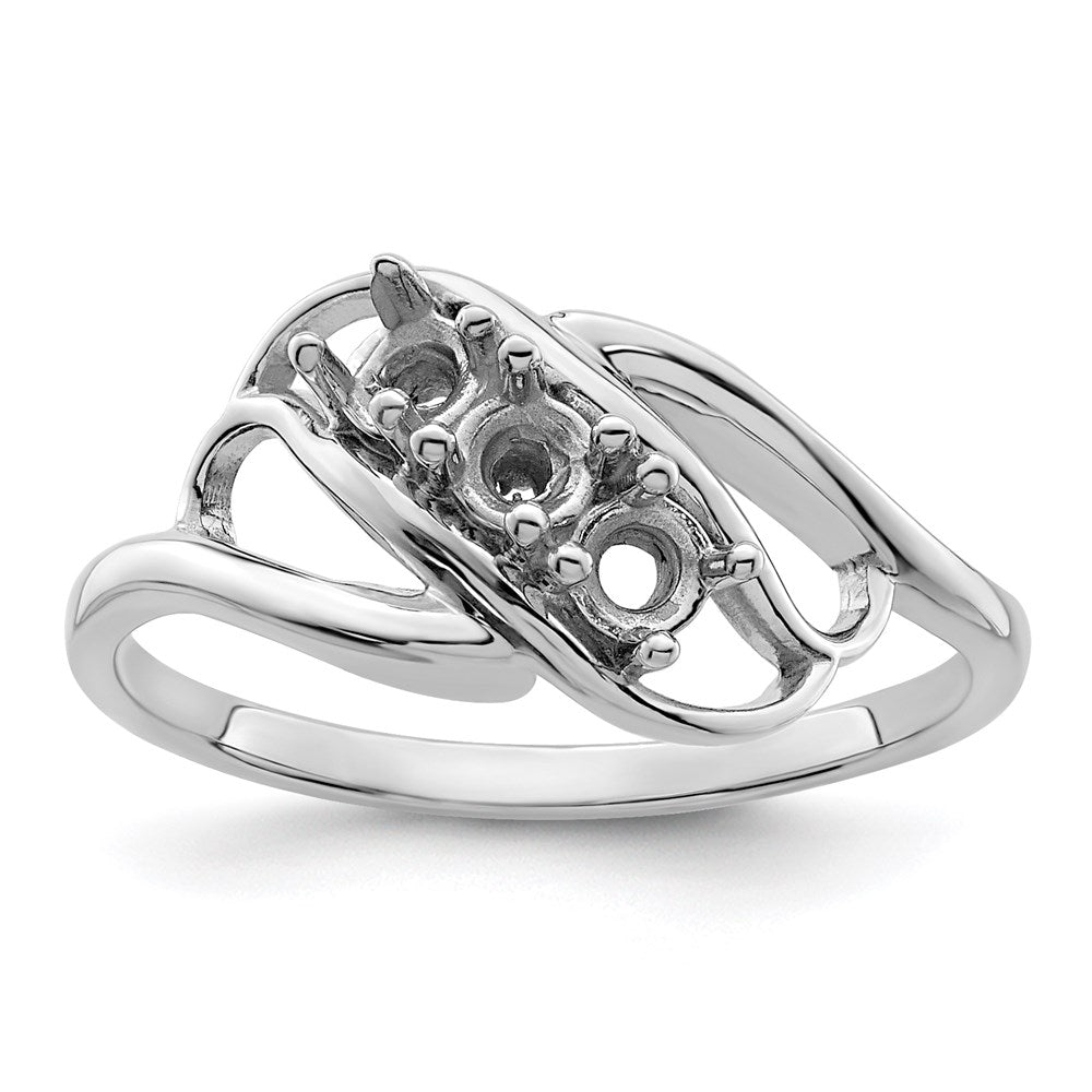 Sterling Silver Rhodium-plated Synthetic 3 Stone Mother's Ring