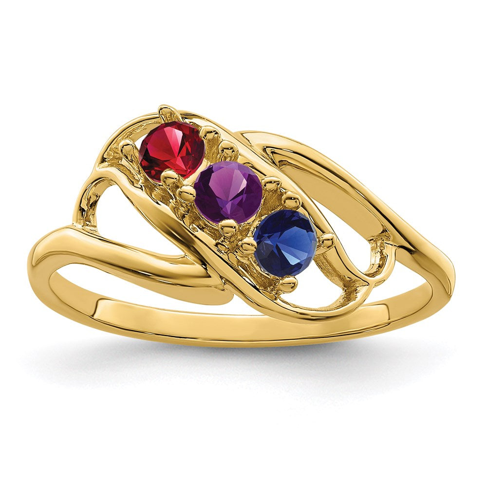14k Synthetic Family Jewelry Ring