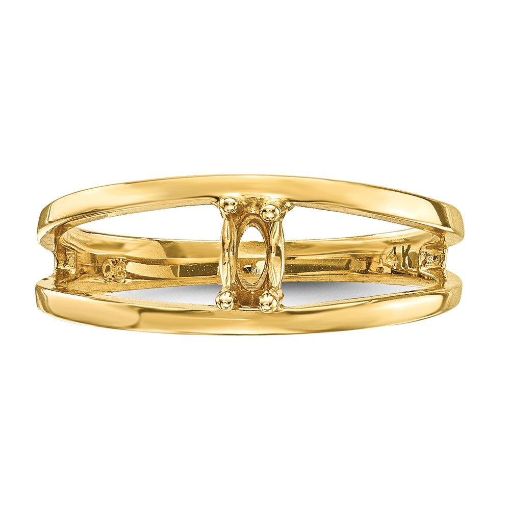 14k Yellow Gold Polished 1-Stone Mothers Ring Mounting