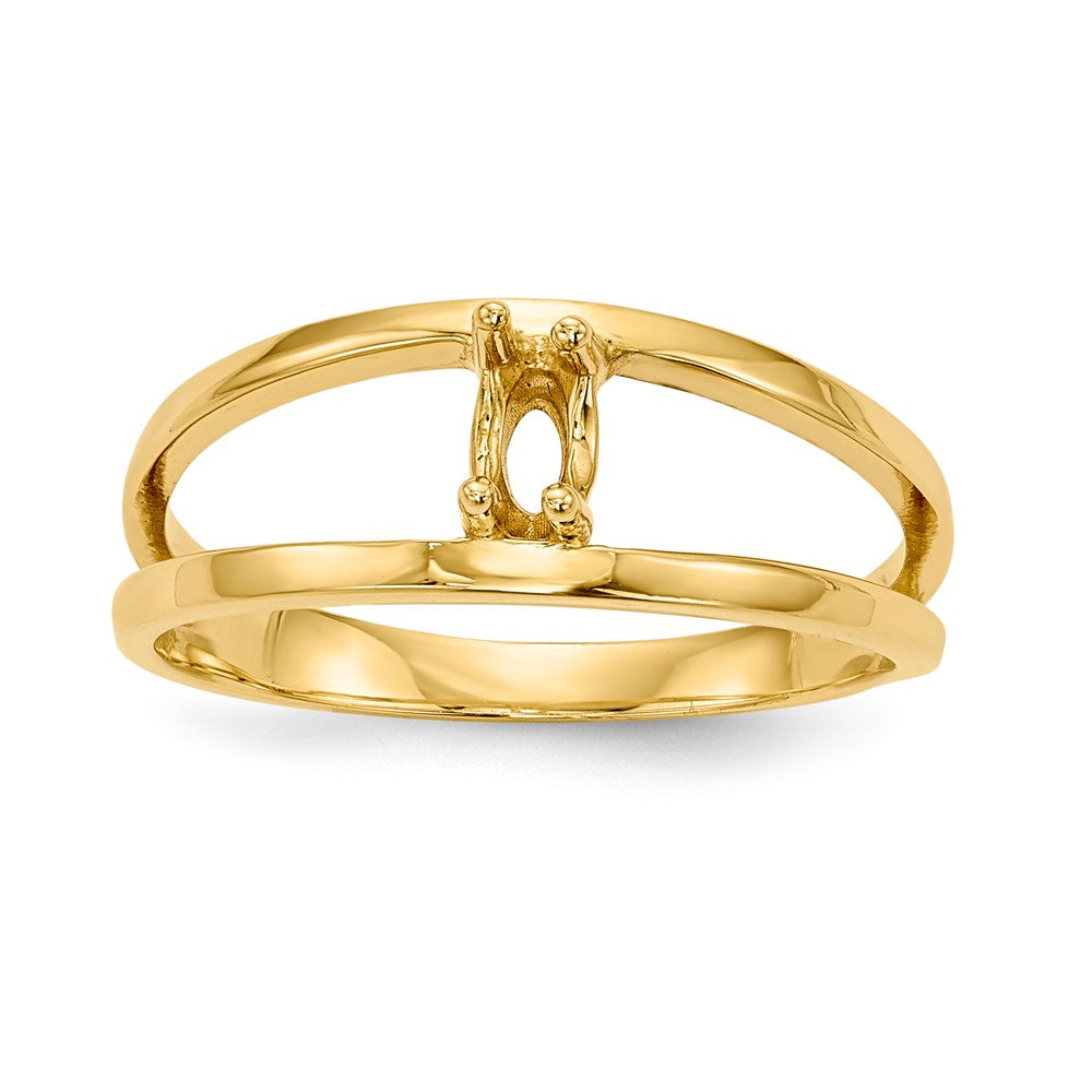 14k Yellow Gold Polished 1-Stone Mothers Ring Mounting