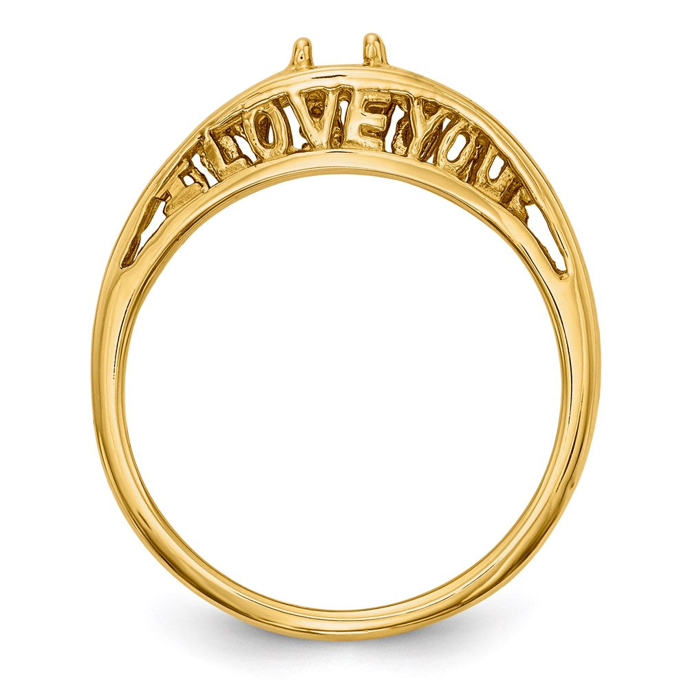 14k Yellow Gold Polished 1-Stone Mothers Ring Mounting