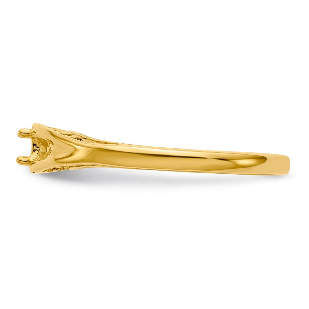 14k Yellow Gold Polished 1-Stone Mothers Ring Mounting