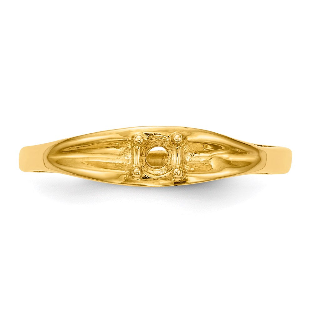 14k Yellow Gold Polished 1-Stone Mothers Ring Mounting