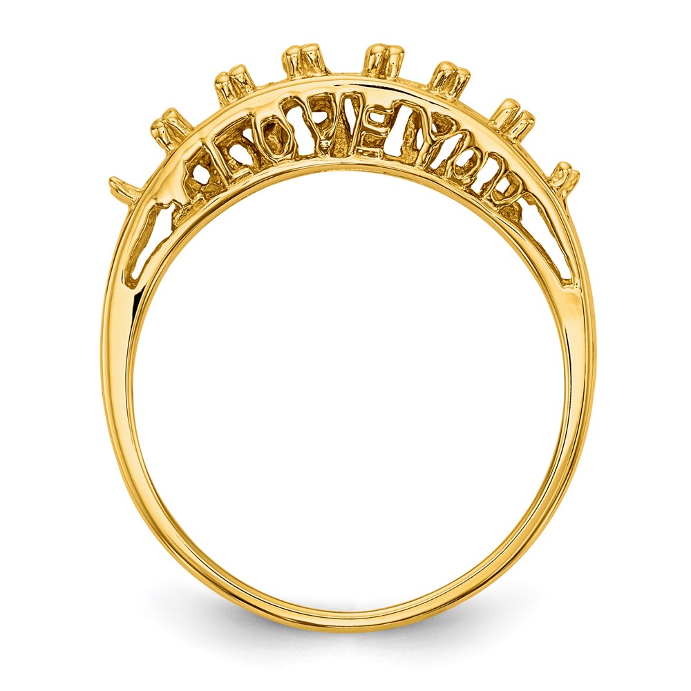 14k Yellow Gold Polished 7-Stone Mothers Ring Mounting