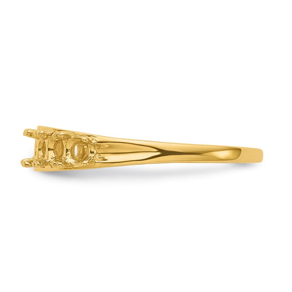 14k Yellow Gold Polished 7-Stone Mothers Ring Mounting