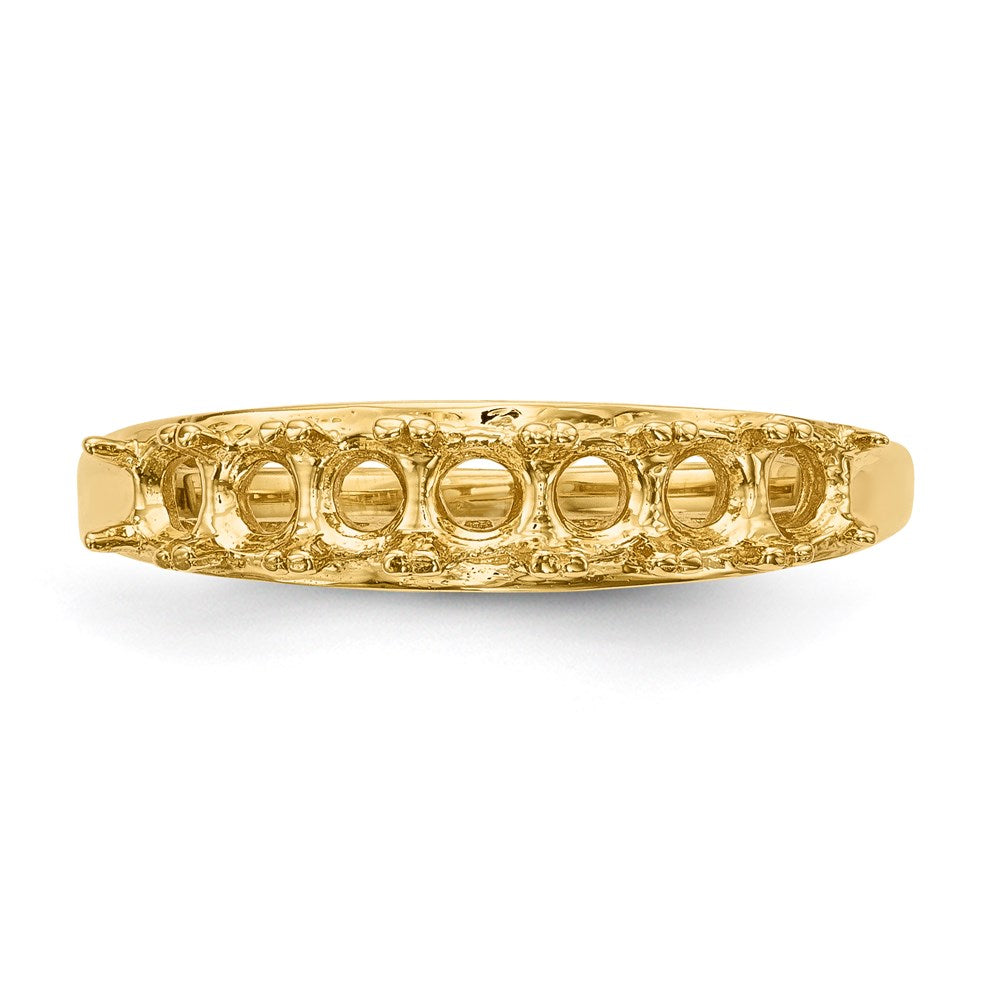 14k Yellow Gold Polished 7-Stone Mothers Ring Mounting