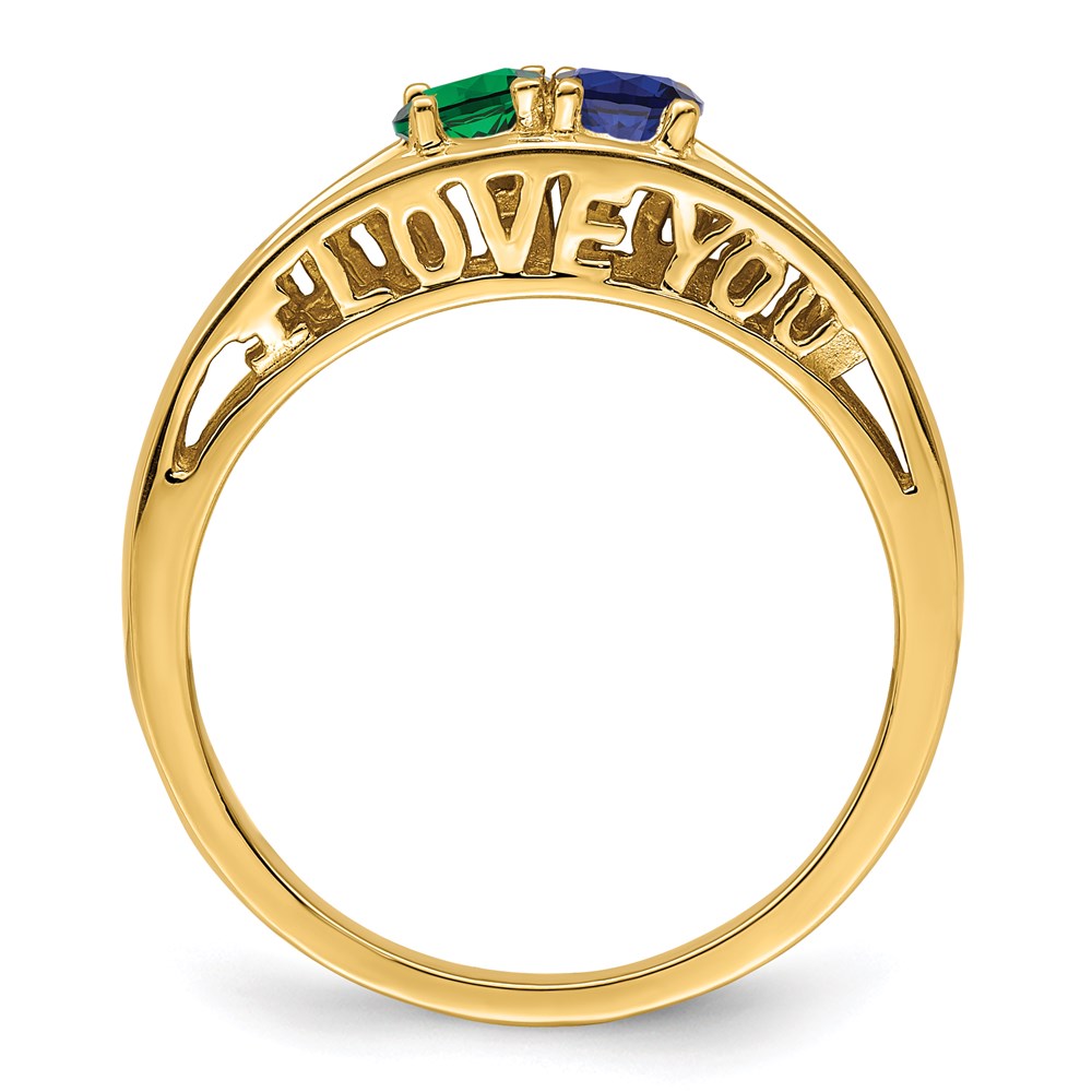14k Synthetic Family Jewelry Ring
