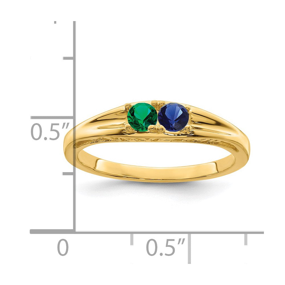 14k Synthetic Family Jewelry Ring