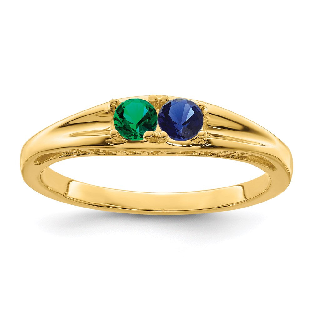 14k Synthetic Family Jewelry Ring