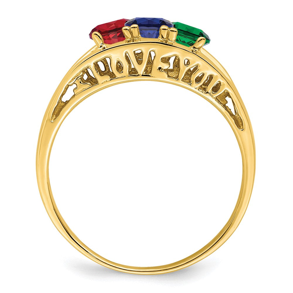 14k Synthetic Family Jewelry Ring