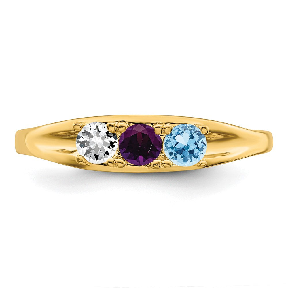 14k Synthetic Family Jewelry Ring
