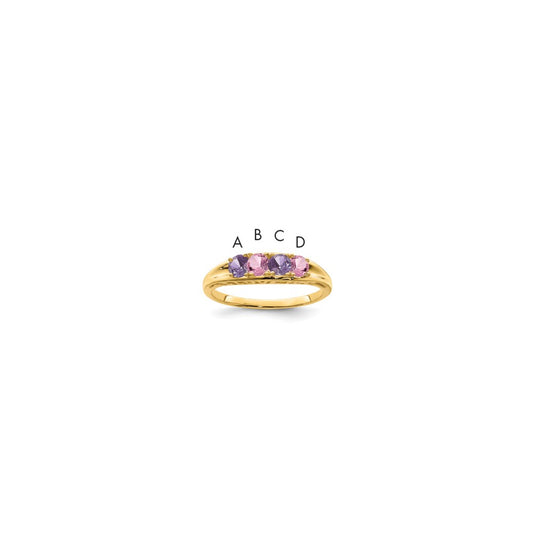 14k Synthetic Family Jewelry Ring