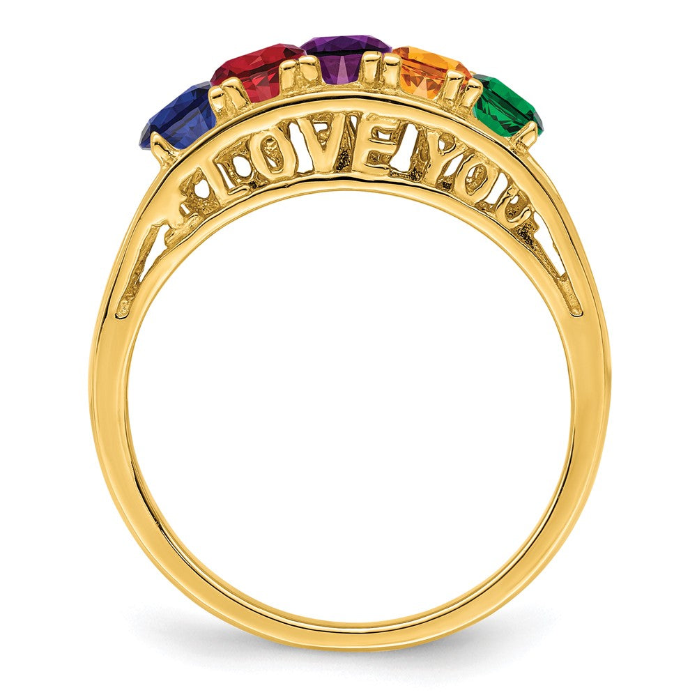 14k Synthetic Family Jewelry Ring