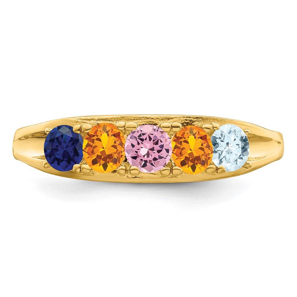 14k Synthetic Family Jewelry Ring