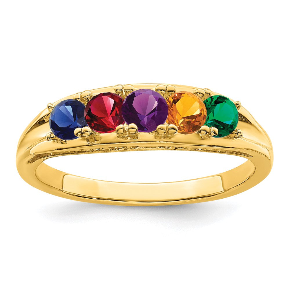 14k Synthetic Family Jewelry Ring