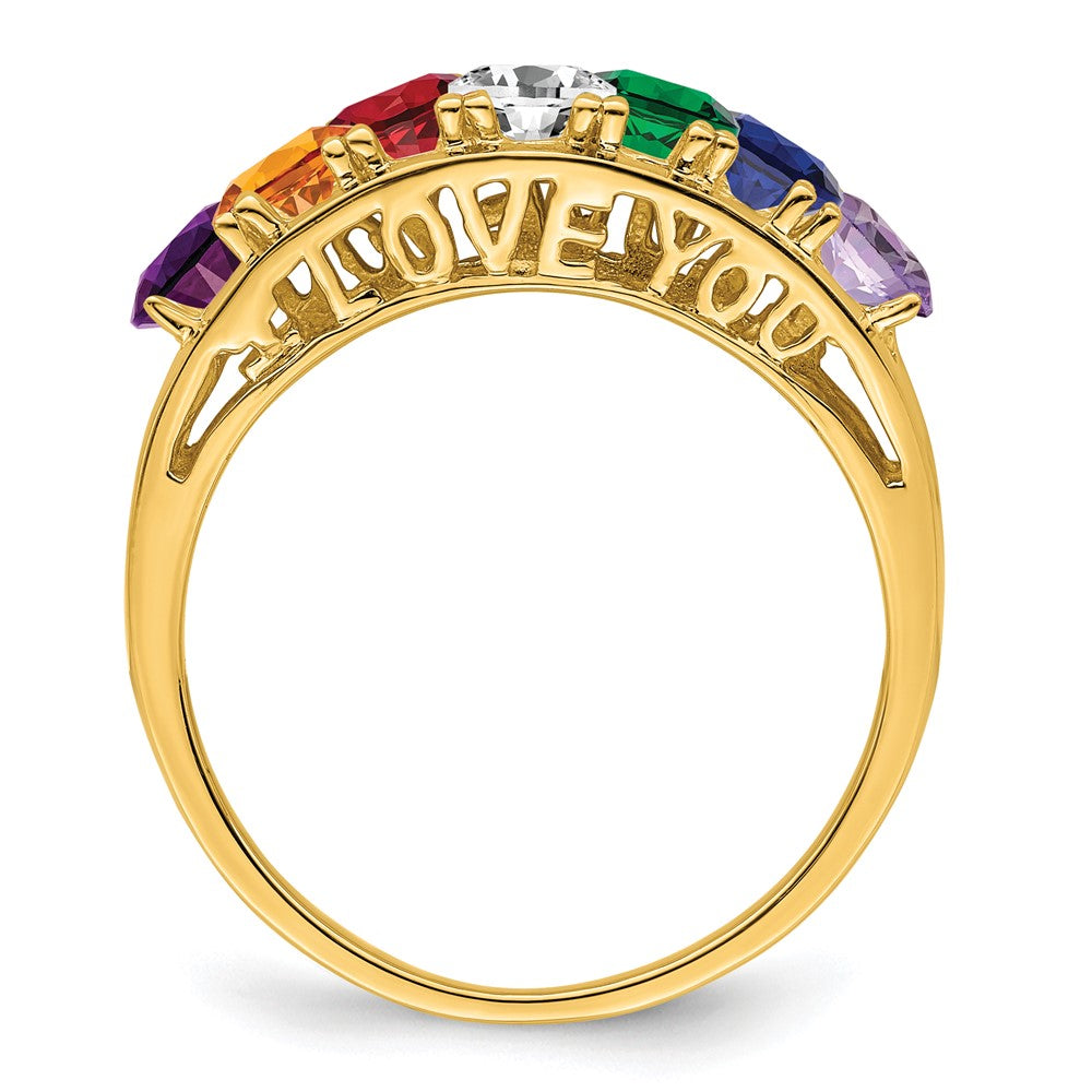 14k Synthetic Family Jewelry Ring