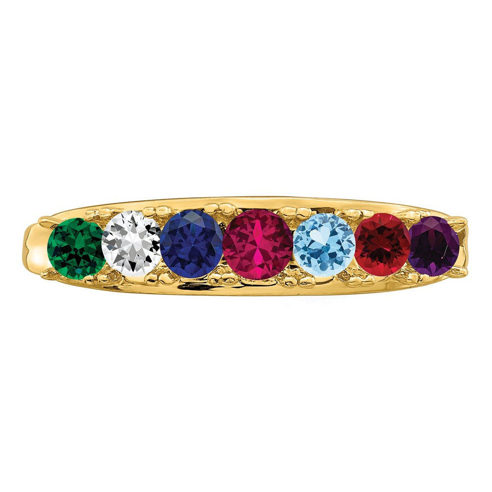 14k Synthetic Family Jewelry Ring