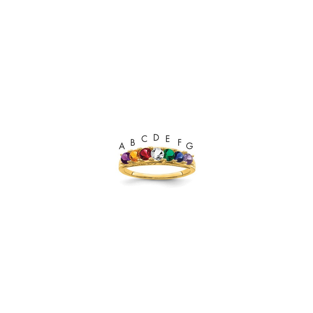 14k Synthetic Family Jewelry Ring