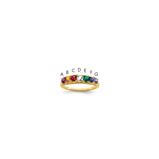 14k Genuine 7 Stone Mother's Ring