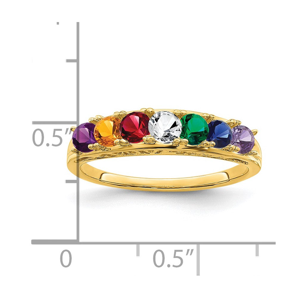 14k Synthetic Family Jewelry Ring