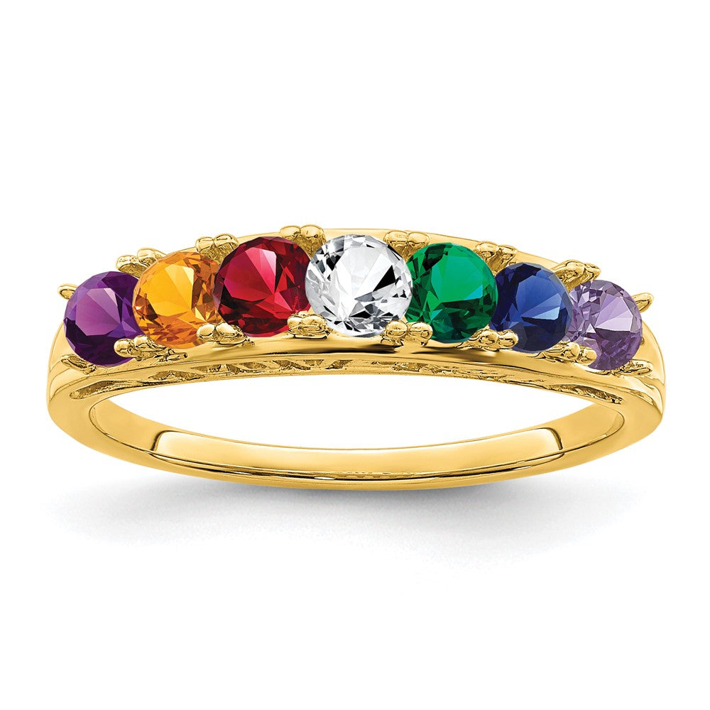 14k Synthetic Family Jewelry Ring