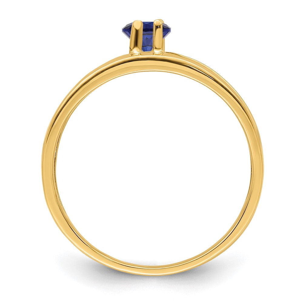 14k Yellow Gold Polished 1-Stone Mothers Ring Mounting