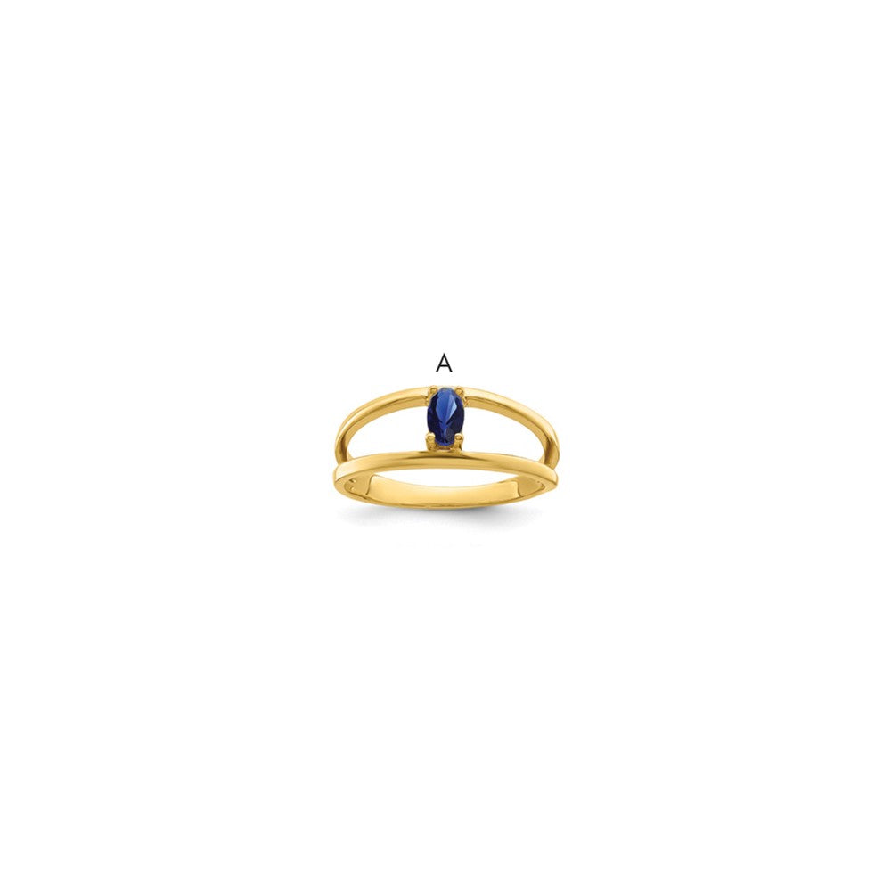 14k Yellow Gold Polished 1-Stone Mothers Ring Mounting