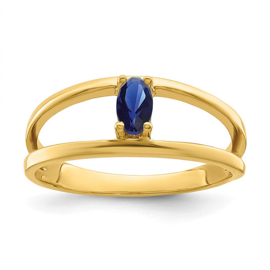 14k Yellow Gold Polished 1-Stone Mothers Ring Mounting