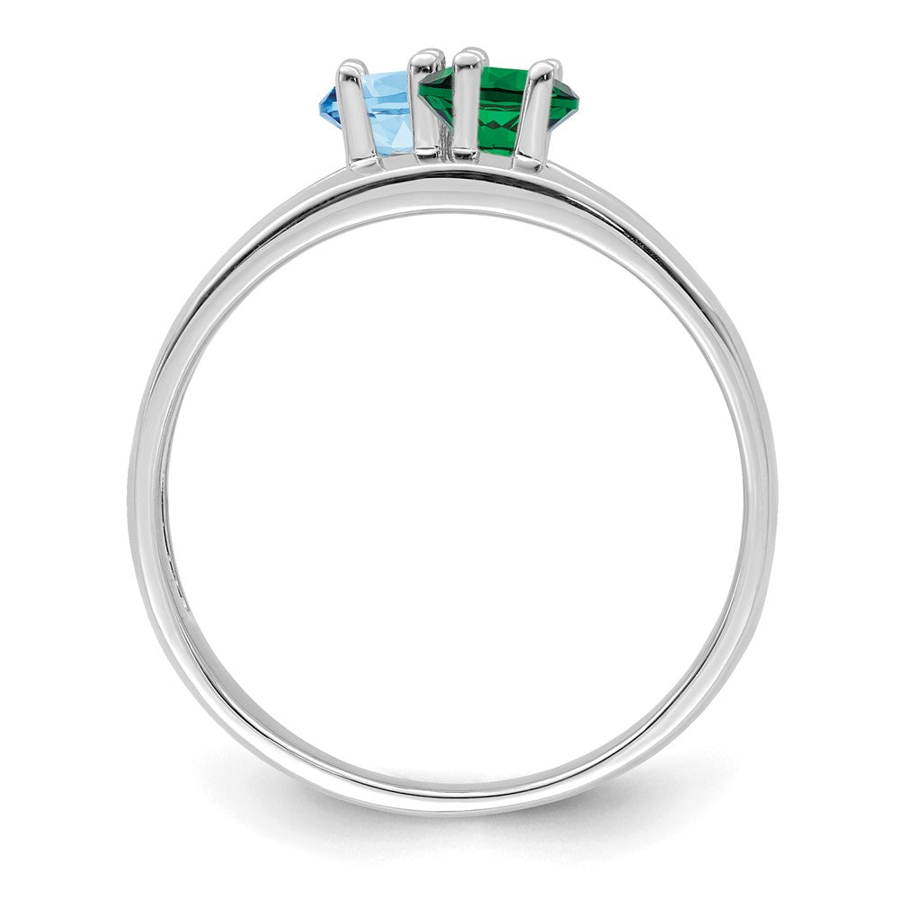 14k White Gold Synthetic Family Jewelry Ring